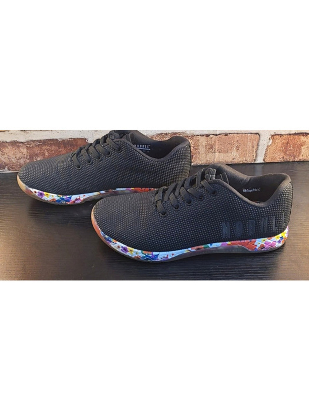 NOBULL Project SuperFabric Trainer Shoes Black Floral Women’s 7.5 Men’s 6